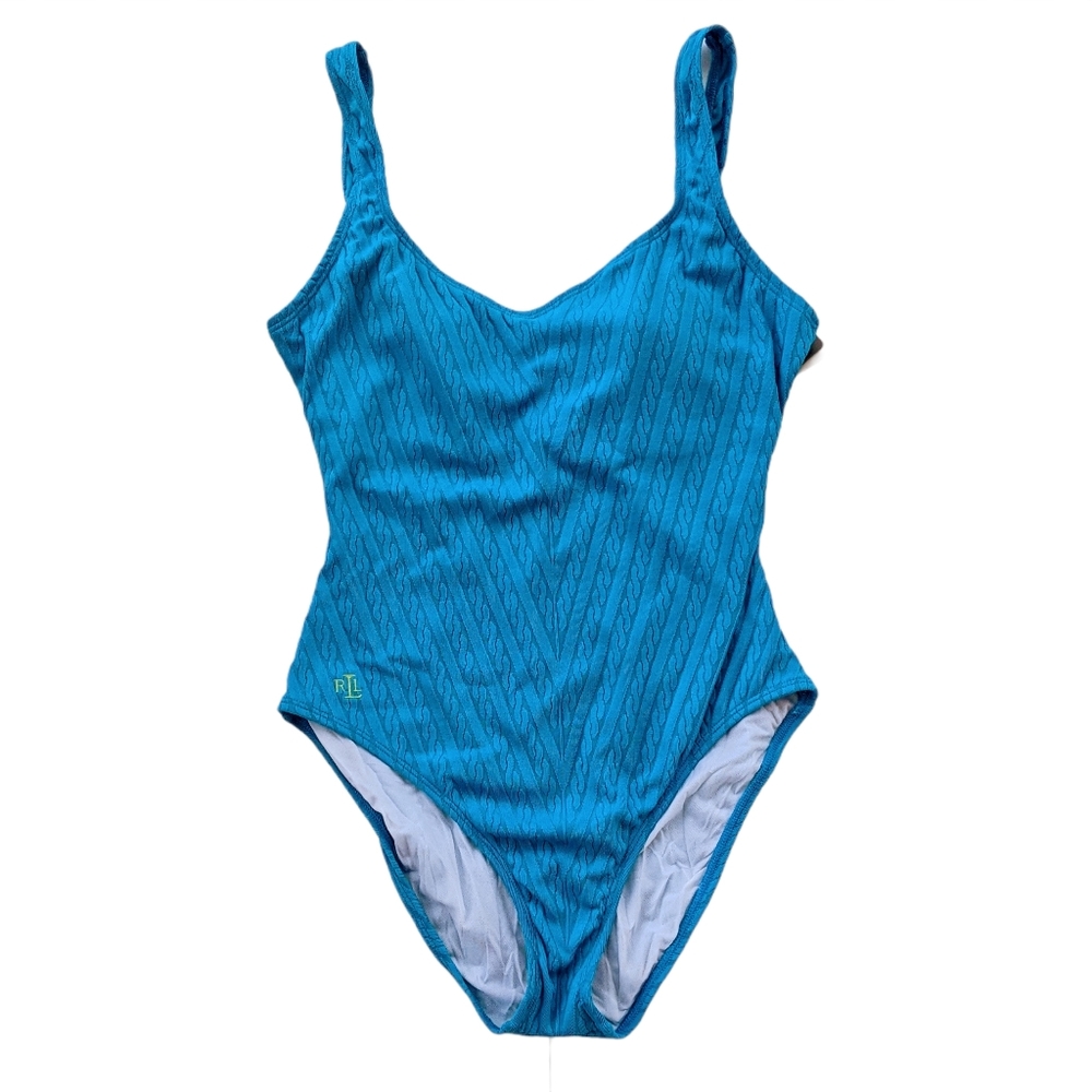 NWT Lauren Ralph Lauren Cable Knit Swimsuit - 14